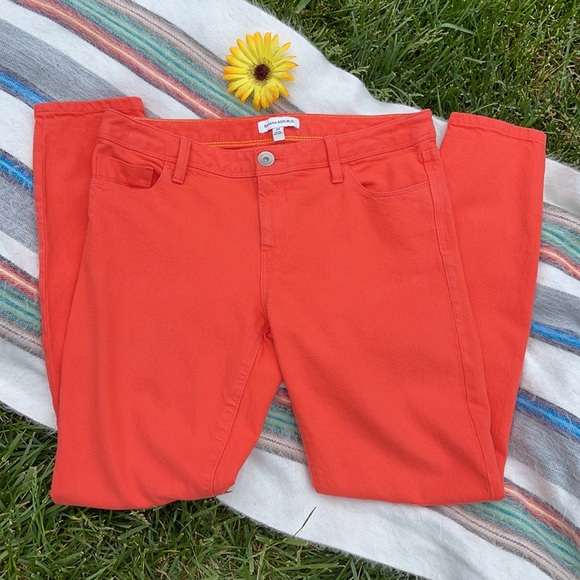 🎃 BANANA REPUBLIC; HALLOWEEN - Orange Skinny Jeans Size W28/L29! - Picture 6 of 10